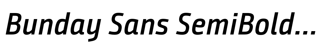 Bunday Sans SemiBold Italic